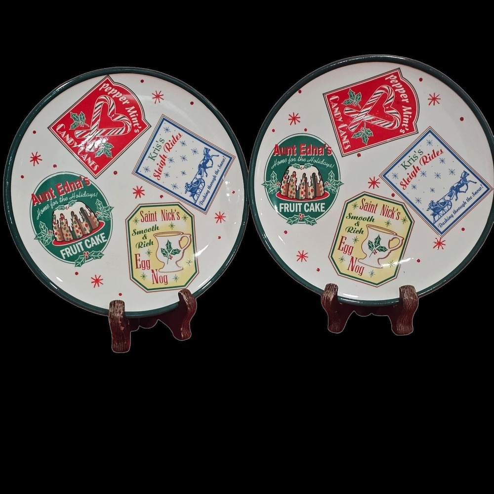 Heartfelt Kitchen Creations Lot 0f 2 (‎ 2005) Christmas Plates
